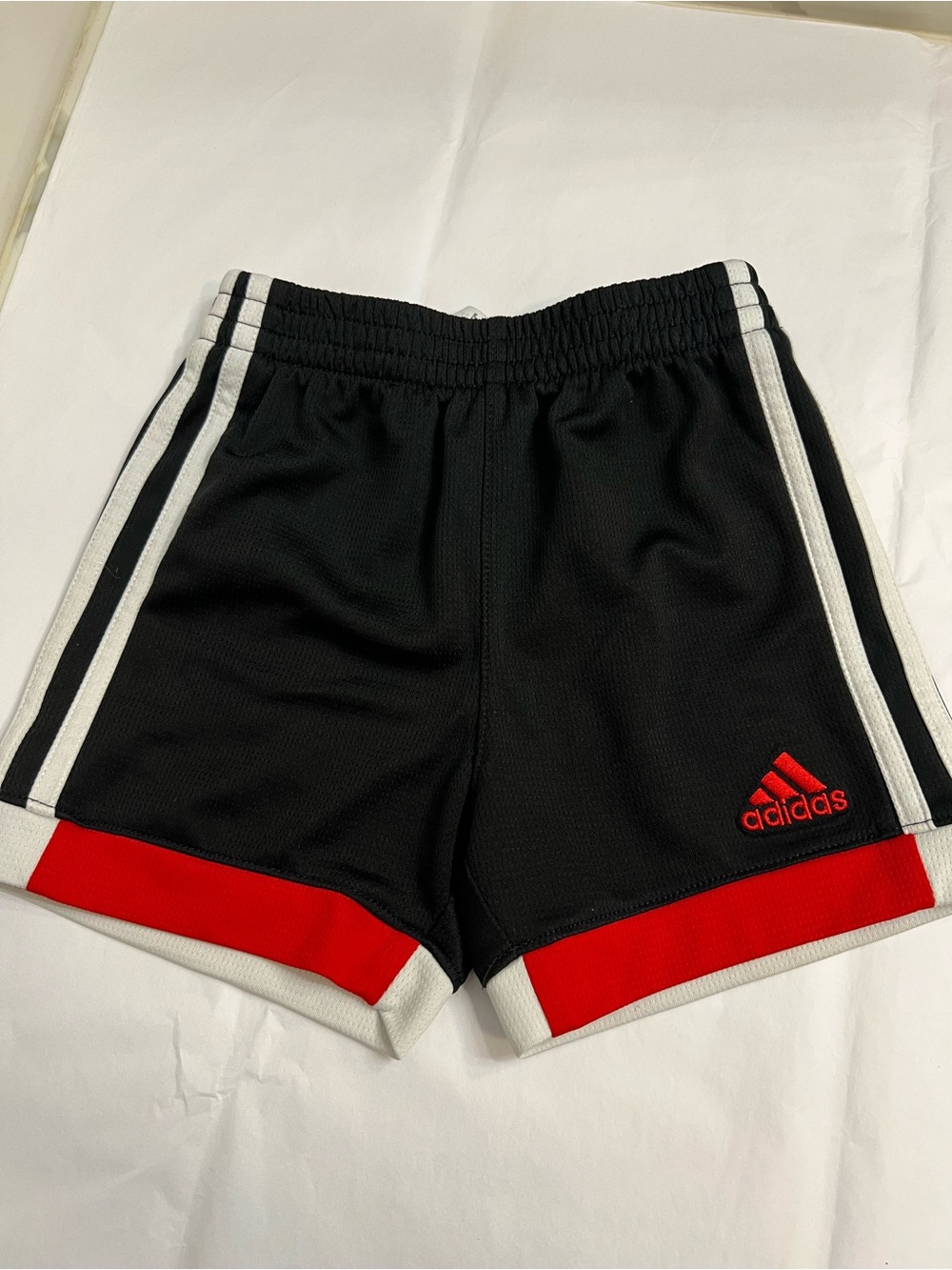 adidas Black Shorts with Red and White Accents